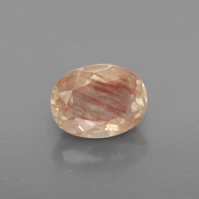 1.49カラットの天然ハニーレッドアンデシン・ラブラドライト、透明、透明/半透明