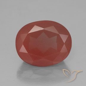 3.84ct 天然 ミディアムレッド アンデシン ラブラドライト, 楕円形, 透明/半透明