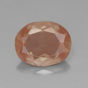 2.46カラットの天然ハニーオレンジアンデシン・ラブラドライト、オーバルカット、透明