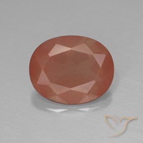 3.10ct 天然 薄い赤みがかったオレンジ アンデシン ラブラドライト, 楕円形, 半透明