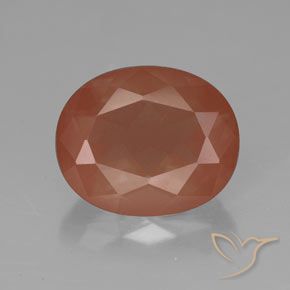 3.40ct 天然 薄い赤みがかったオレンジ アンデシン ラブラドライト, 楕円形, 半透明