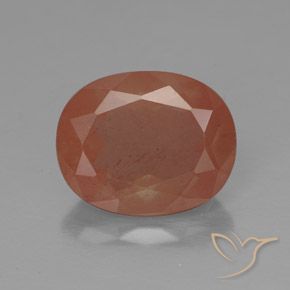 3.31ct 天然 グレープフルーツオレンジ アンデシン ラブラドライト, 楕円形, 半透明
