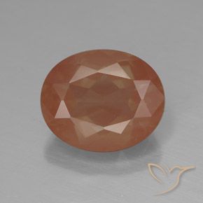 3.78ct 天然 ミディアムオレンジ アンデシン ラブラドライト, 楕円形, 透明/半透明