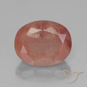 3.04ct 天然 ミディアムレッド アンデシン ラブラドライト, 楕円形, 透明/半透明