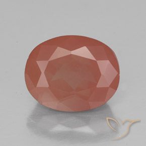 3.00ct 天然 薄い赤みがかったオレンジ アンデシン ラブラドライト, 楕円形, 透明/半透明