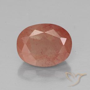 2.06ct 天然 薄い赤みがかったオレンジ アンデシン ラブラドライト, 楕円形, 透明/半透明