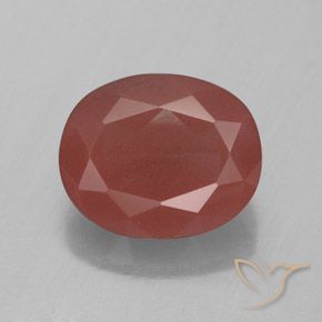 4.20ct 天然 ミディアムレッド アンデシン ラブラドライト, 楕円形, 透明/半透明