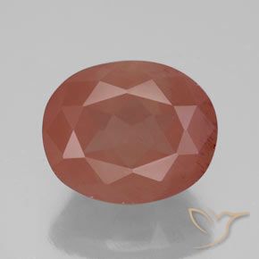 4.17ct 天然 薄い赤みがかったオレンジ アンデシン ラブラドライト, 楕円形, 透明/半透明