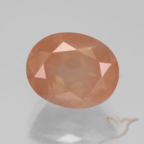 3.05ct 天然 薄い赤みがかったオレンジ アンデシン ラブラドライト, 楕円形, 透明/半透明