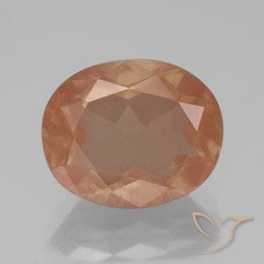 3.52ct 天然 薄い赤みがかったオレンジ アンデシン ラブラドライト, 楕円形, 透明/半透明