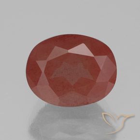2.91ct 天然 ダークレッド アンデシン ラブラドライト, 楕円形, 透明/半透明