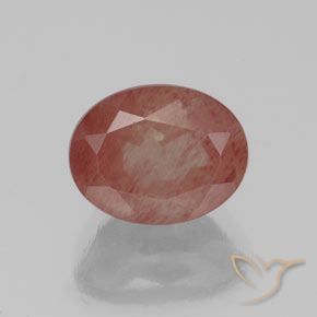 2.04ct 天然 ブラッドレッド アンデシン ラブラドライト, 楕円形, 透明/半透明
