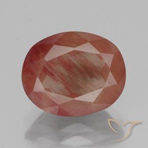 3.50ct 天然 ブラッドレッド アンデシン ラブラドライト, 楕円形, 半透明