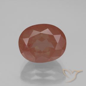 4.21カラットの天然ディープピンクアンデシン・ラブラドライト、透明、透明/半透明