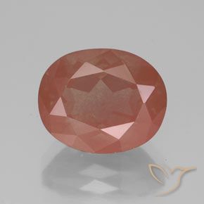 3.65ct 天然 薄い赤みがかったオレンジ アンデシン ラブラドライト, 楕円形, 透明/半透明