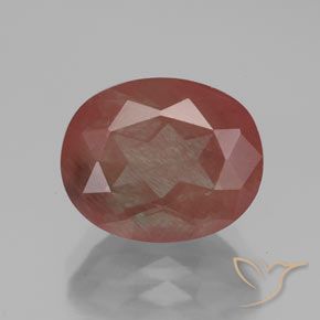 3.63ct 天然 ミディアムレッド アンデシン ラブラドライト, 楕円形, 透明/半透明