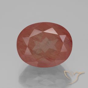 3.94ct 天然 ミディアムレッド アンデシン ラブラドライト, 楕円形, 透明/半透明