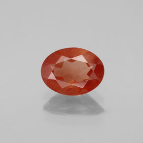 0.96カラットの天然レッドオレンジアンデシン・ラブラドライト、オーバルカット、VS-SI