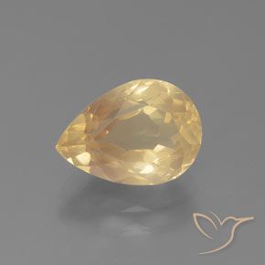 2.40ct 天然 薄いピーチゴールデン アンデシン ラブラドライト, 洋梨の形, 透明
