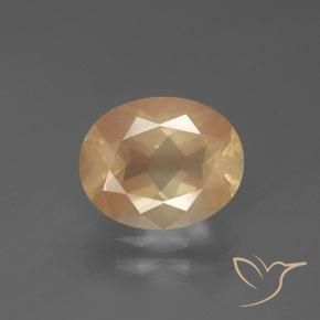 2.61ct 天然 薄いピーチゴールデン アンデシン ラブラドライト, 楕円形, 透明