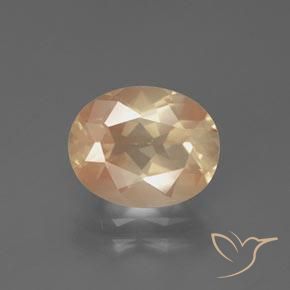 2.59ct 天然 薄いピーチオレンジ アンデシン ラブラドライト, 楕円形, 透明