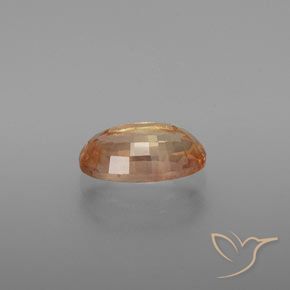 1.48カラットの天然ミディアムピーチアンデシン・ラブラドライト、オーバルカット、透明