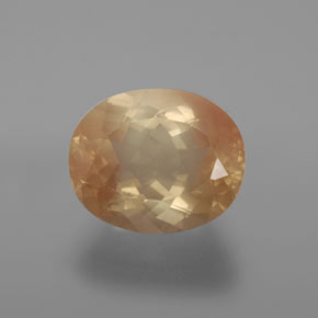 4.39カラットの天然ハニーオレンジアンデシン・ラブラドライト、オーバルカット、透明