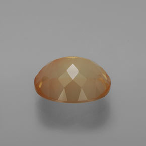 4.39カラットの天然ハニーオレンジアンデシン・ラブラドライト、オーバルカット、透明
