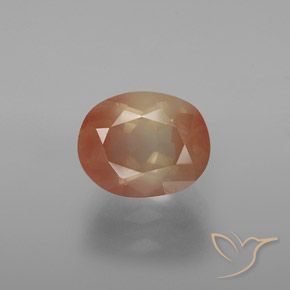 3.04ct 天然 ピーチゴールデン アンデシン ラブラドライト, 楕円形, 透明