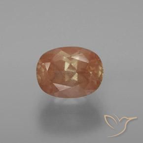 3.54ct 天然 グレープフルーツオレンジ アンデシン ラブラドライト, 楕円形, 透明