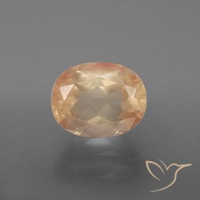 3.25ct 天然 カンタロープオレンジ アンデシン ラブラドライト, 楕円形, 透明