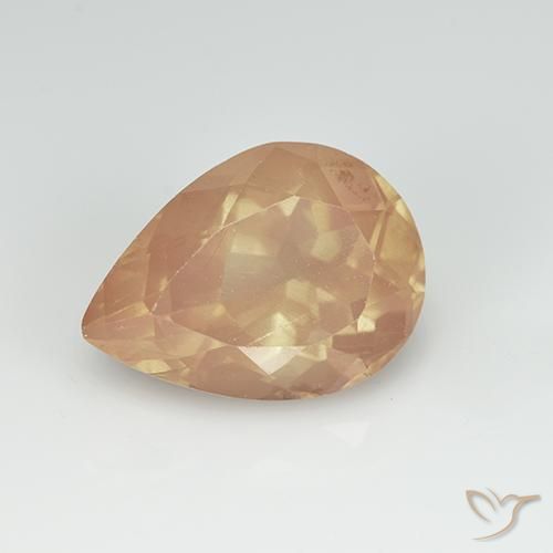 3.31ct 天然 ライトオレンジ アンデシン ラブラドライト, 洋梨の形, 透明