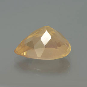 5.09カラットの天然ハニーオレンジアンデシン・ラブラドライト、洋梨の形、透明