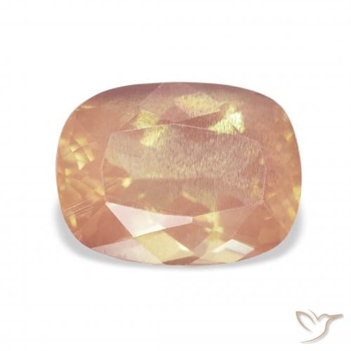 3.81ct 天然 ライトオレンジ アンデシン・ラブラドライト, クッション, 透明