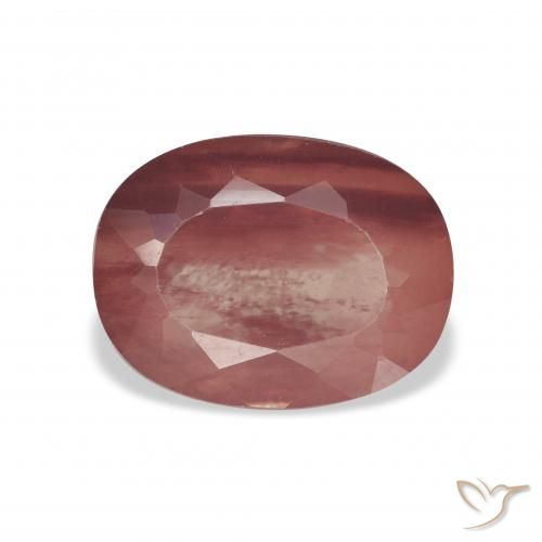 3.38ct 天然 ディープレッド アンデシン ラブラドライト, 楕円形, 透明