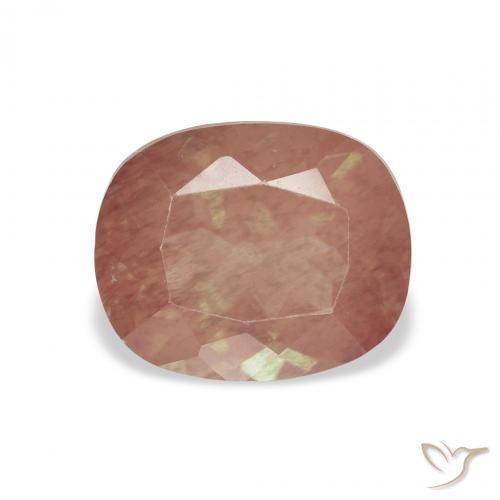 2.25ct 天然 オレンジレッド アンデシン・ラブラドライト, クッション, 透明