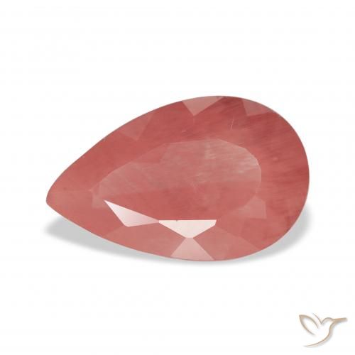 2.68ct 天然 ミディアムレッド アンデシン ラブラドライト, 洋梨の形, 半透明