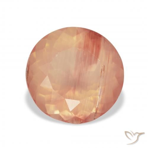 3.65ct 天然 ライトオレンジ アンデシン ラブラドライト, ラウンド, 透明