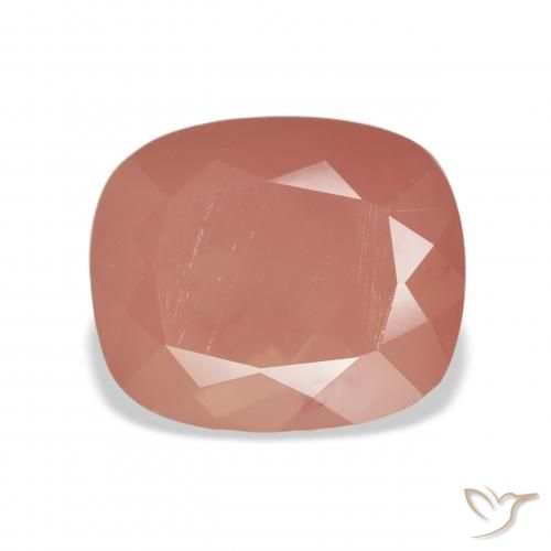 6.63ct 天然 オレンジがかったピンク アンデシン・ラブラドライト, クッション, 半透明