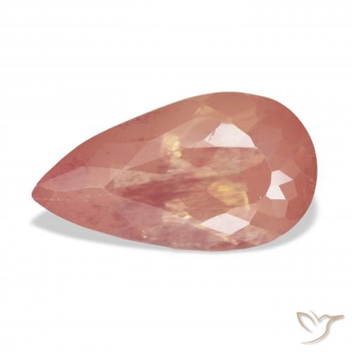 5.89ct 天然 ミディアムピンク アンデシン・ラブラドライト, 洋梨の形, 透明