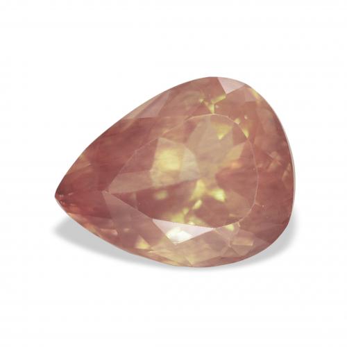 3.41ct 天然 オレンジレッド アンデシン・ラブラドライト, 洋梨の形, 透明