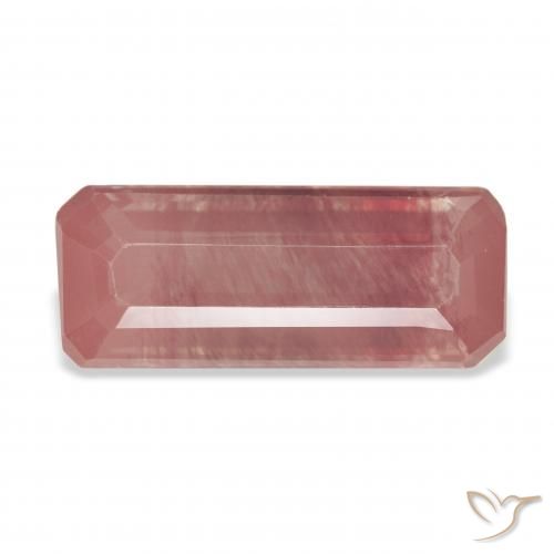 3.88ct 天然 オレンジレッド アンデシン・ラブラドライト, エメラルドカット, 透明