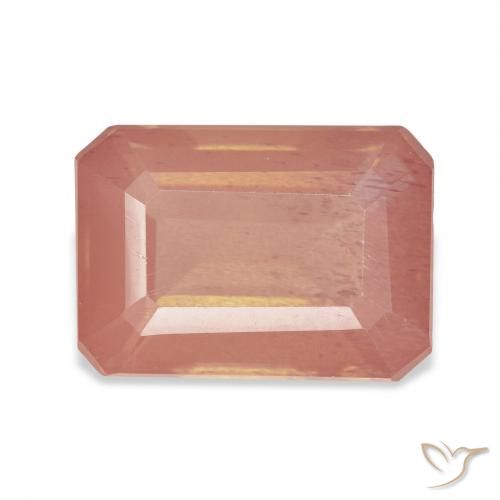 7.64ct 天然 薄い赤みがかったオレンジ アンデシン・ラブラドライト, エメラルドカット, 透明