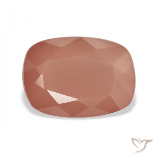 4.59ct オレンジがかったピンク アンデシン・ラブラドライト, クッション, 半透明