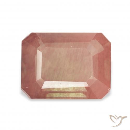 3.85ct 薄い赤みがかったオレンジ アンデシン・ラブラドライト, エメラルドカット, 透明