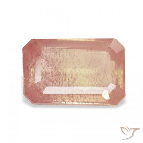 2.68ct 薄い赤みがかったオレンジ アンデシン・ラブラドライト, エメラルドカット, 透明