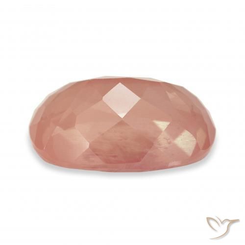 4.36カラットの天然赤みがかったオレンジアンデシン・ラブラドライト、クッションカット、透明