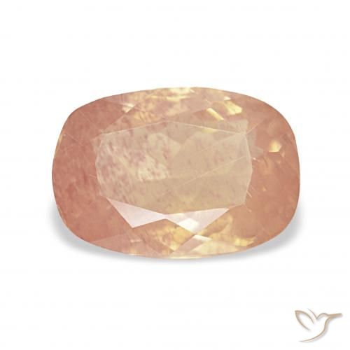 2.53ct 薄いピーチオレンジ アンデシン・ラブラドライト, クッション, 透明