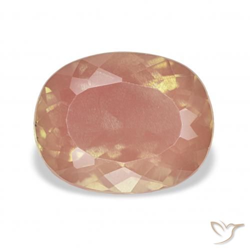 3.39ct 薄いピーチオレンジ アンデシン・ラブラドライト, クッション, 透明