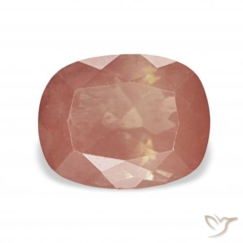 2.65ct 薄い赤みがかったオレンジ アンデシン・ラブラドライト, クッション, 透明